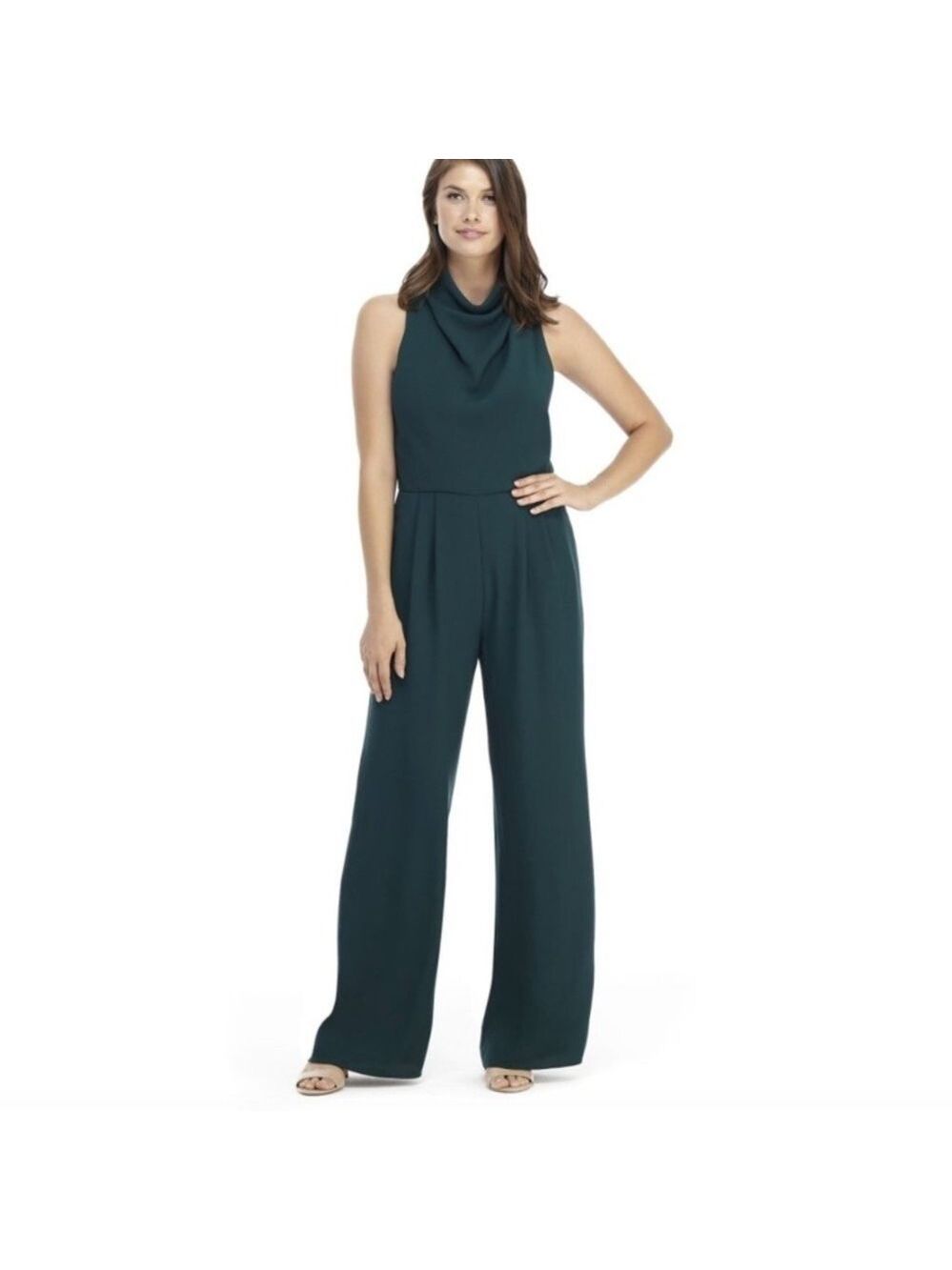 Gal Meets Glam Melanie Lace Back Jumpsuit in Emerald Green